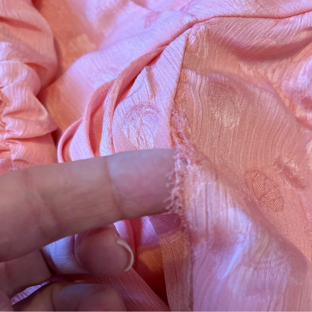 Majorelle Madison One Shoulder Floral Embroidered Draped Mini Dress Pink Sz M - Picture 11 of 11